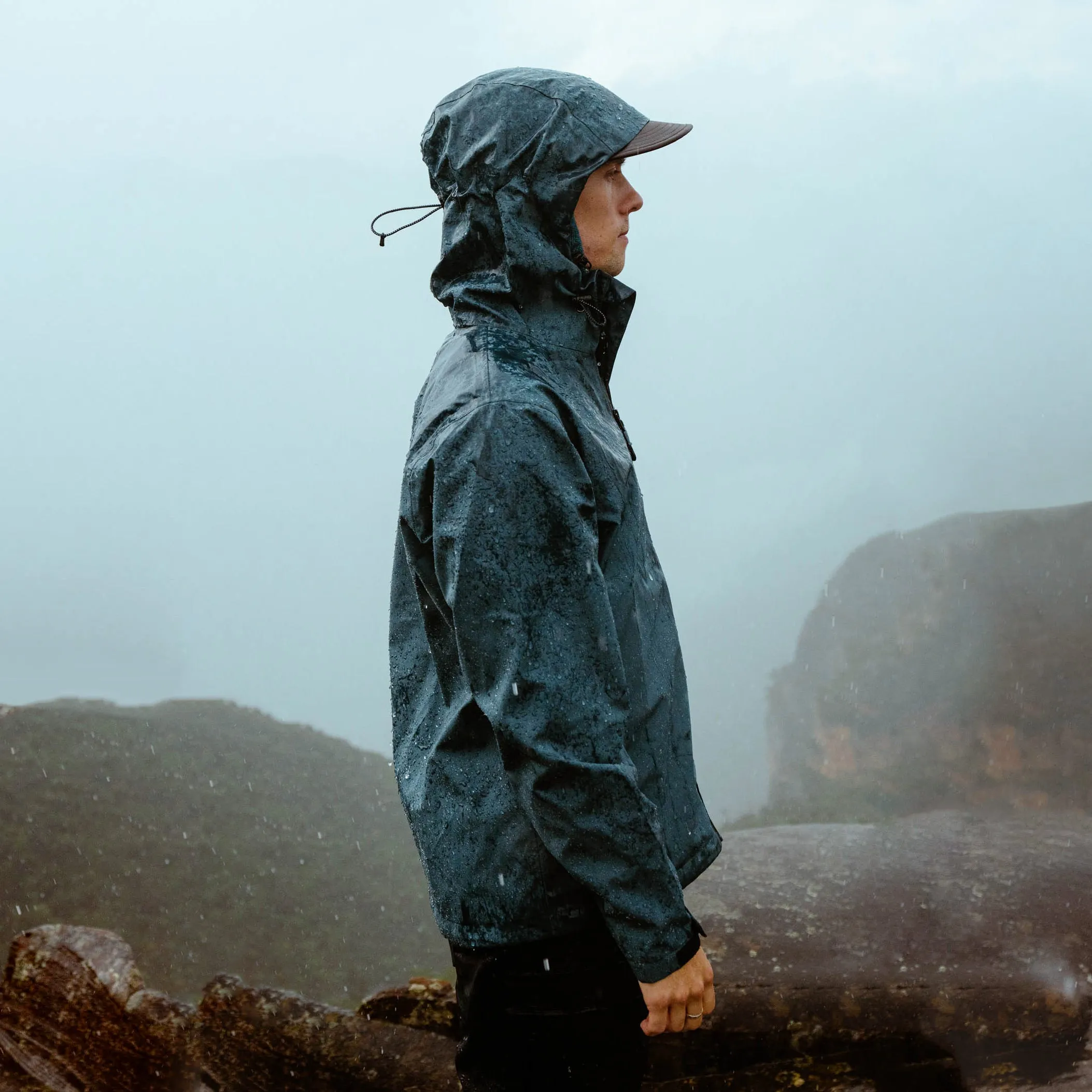 Mens Horizon 3L Rain Jacket Blue Lake
