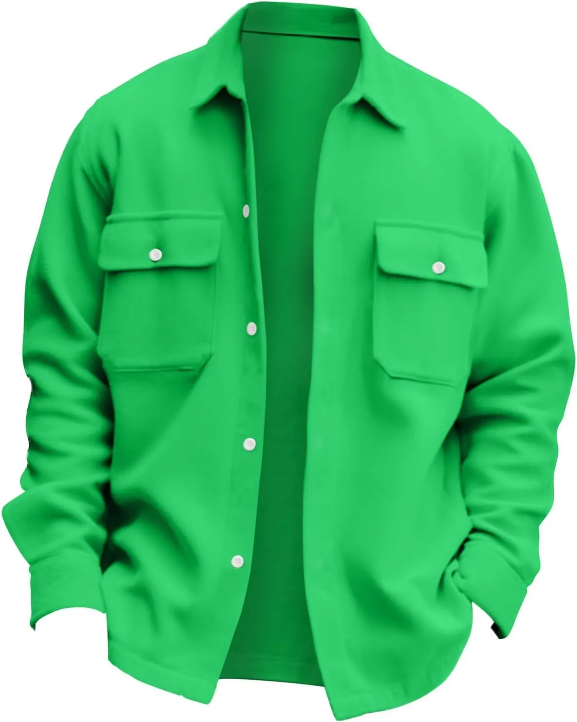 Men's Jackets Casual Button Up Corduroy Jackets Long Sleeve Fashion Stylish Lightweight Shirt Jacket, M-6XL
