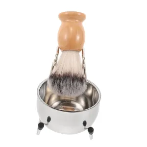 Men's Shaving Brush Set Stainless Steel Bowl Brush and Stand -one Grooming Solution Ergonomic Design