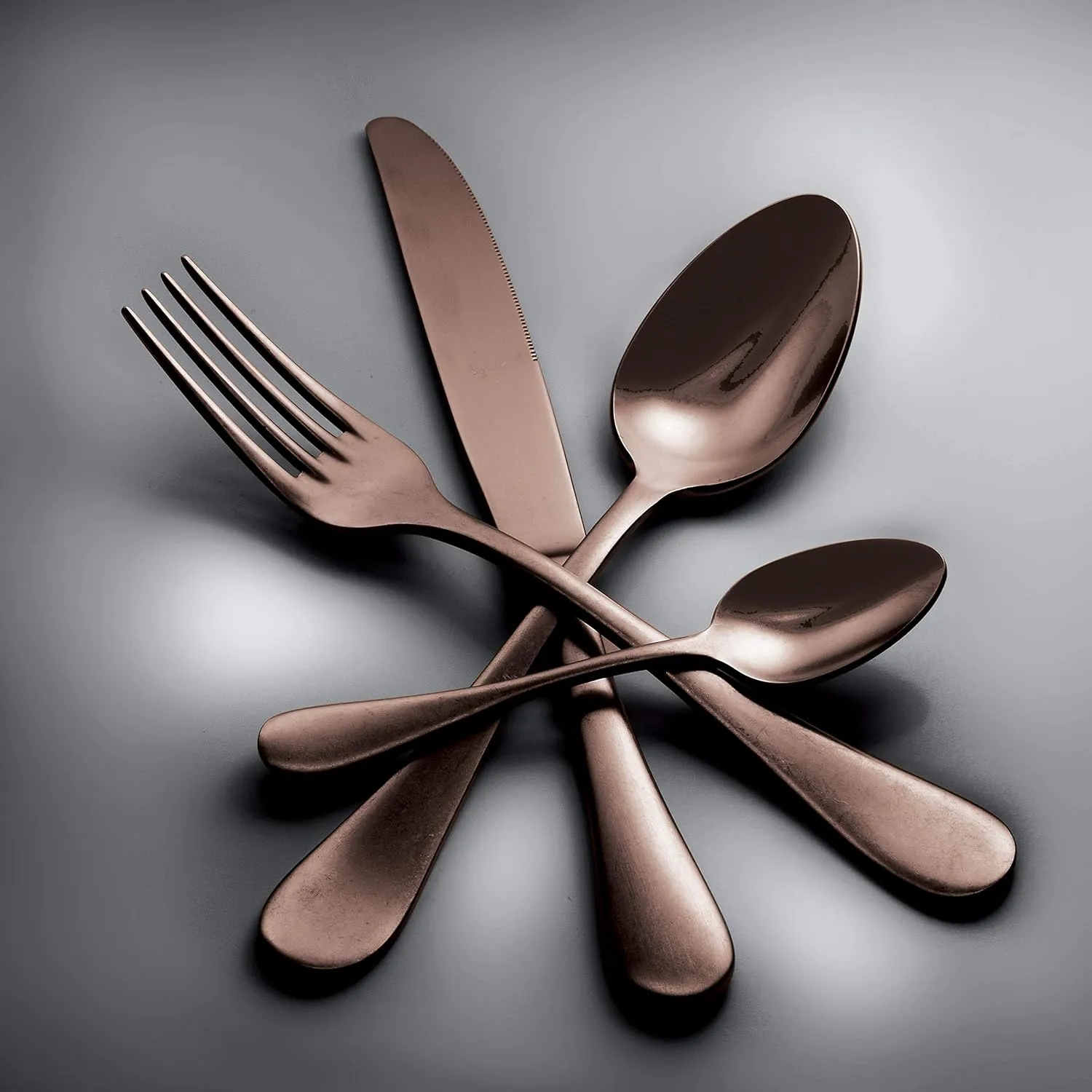 MEPRA Vintage 1098VI22005 5 Piece Place Setting – Pewter Bronze Tableware, Dishwasher Safe Cutlery