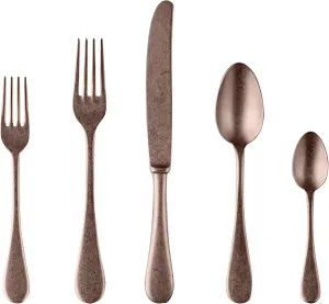 MEPRA Vintage 1098VI22005 5 Piece Place Setting – Pewter Bronze Tableware, Dishwasher Safe Cutlery