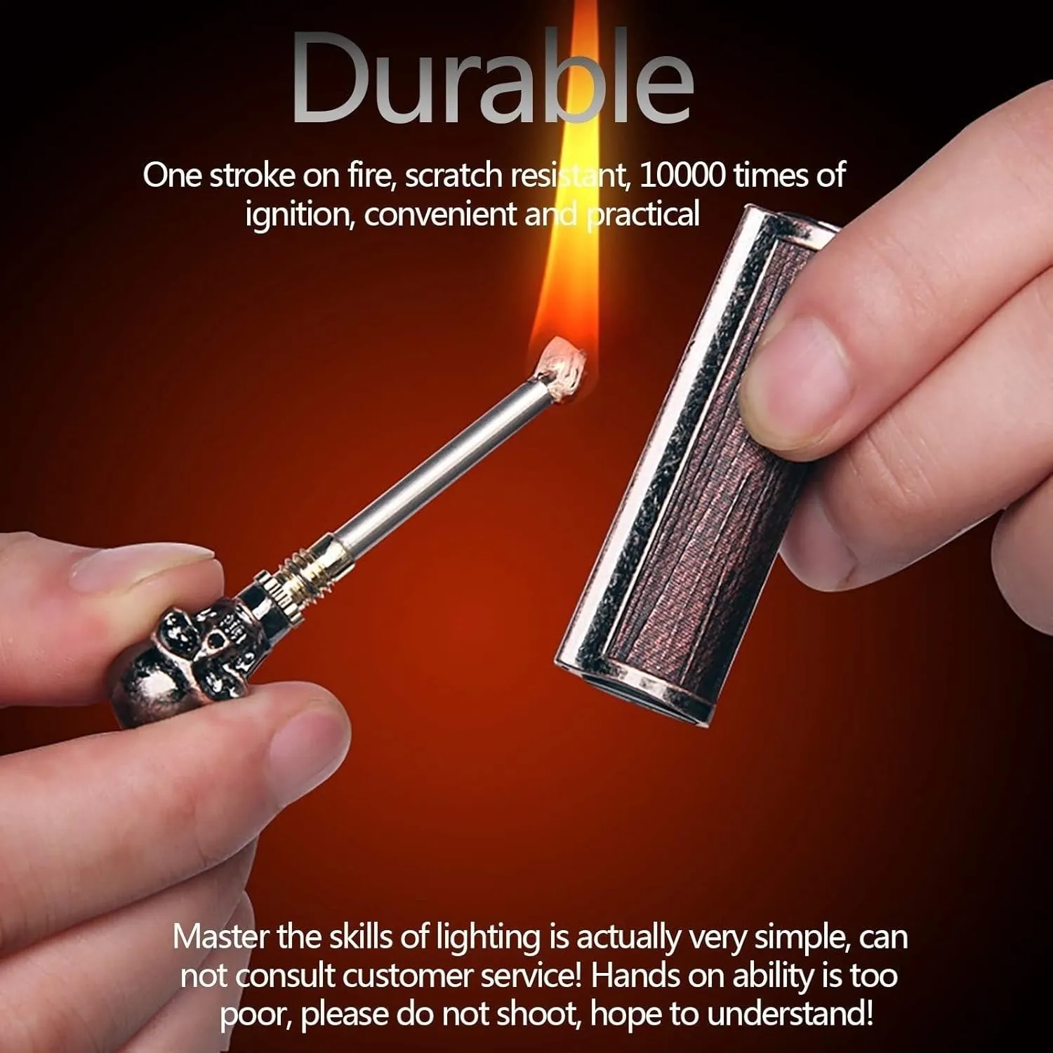 Metal lighters, Portable lighters, Windproof lighters, Waterproof lighters, Kerosene lighters, Reusable lighters (Without Kerosene)(BrownA)