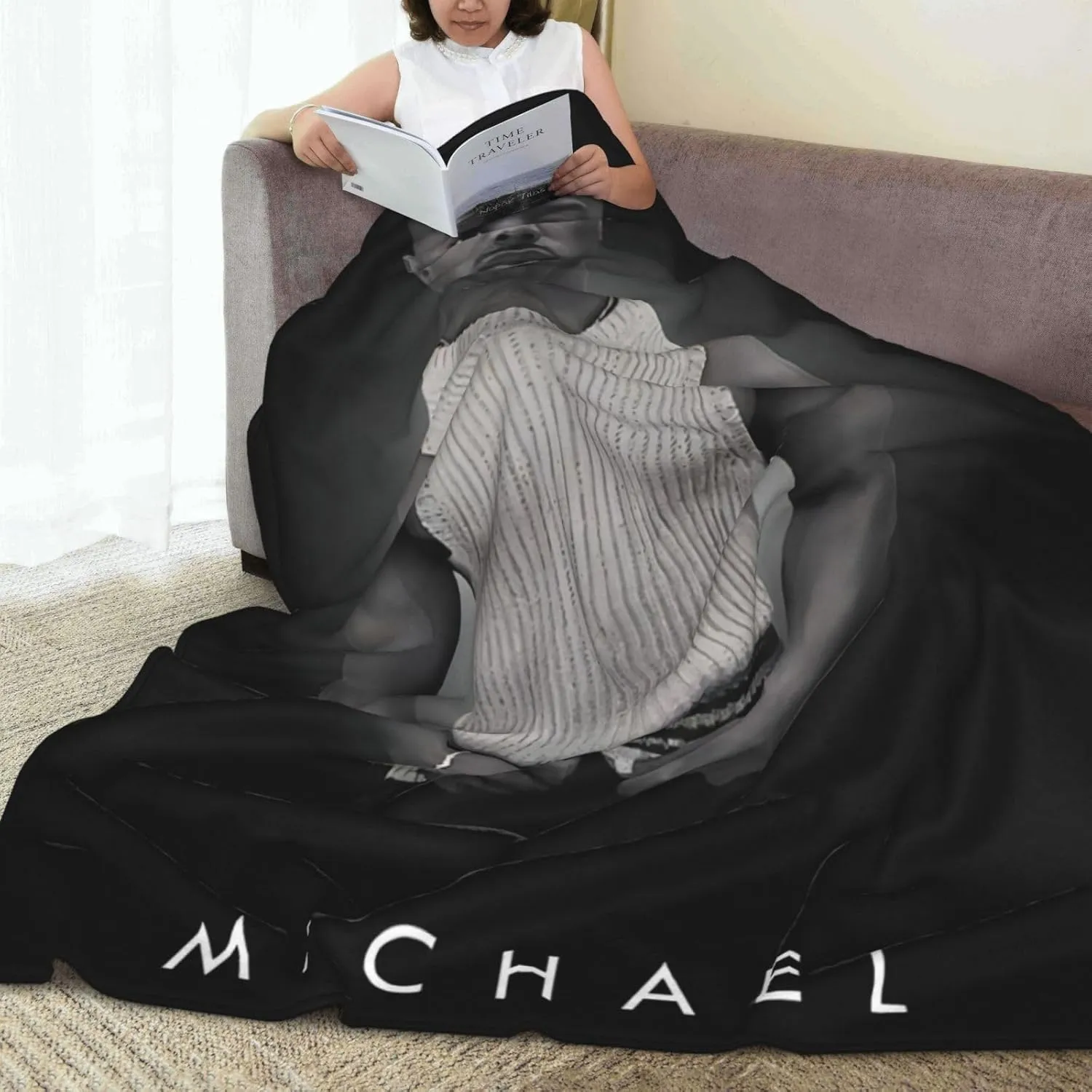 Michael B. Jordan Blanket Flannel Fleece Printed Throw Blankets Ultra Soft Micro Warm Blanket for All Season Bedding Chair Sofa Couch Bed 50"x40"