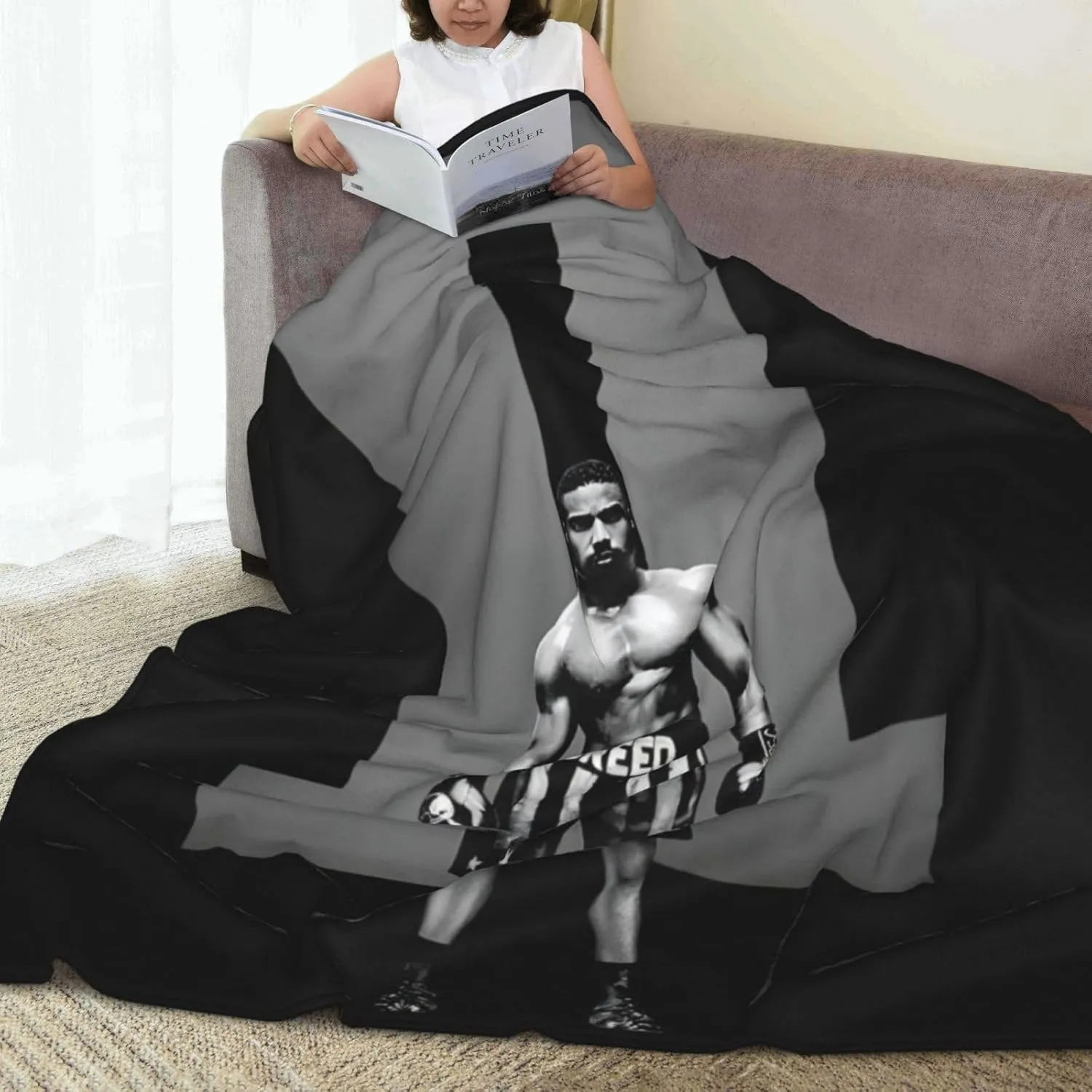 Michael B. Jordan Blanket Flannel Fleece Printed Throw Blankets Ultra Soft Micro Warm Blanket for All Season Bedding Chair Sofa Couch Bed 50"x40"