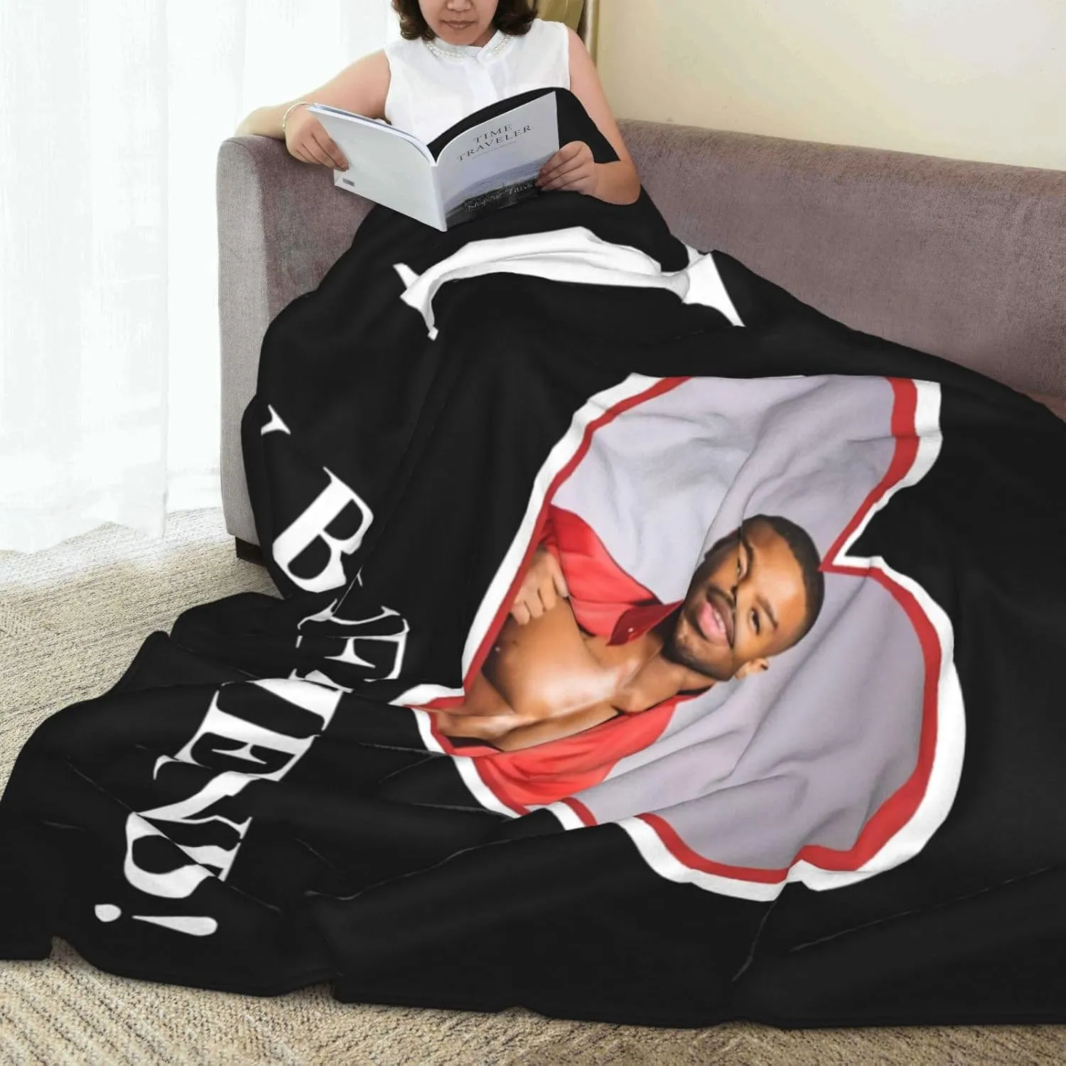 Michael B. Jordan Blanket Flannel Fleece Printed Throw Blankets Ultra Soft Micro Warm Blanket for All Season Bedding Chair Sofa Couch Bed 50"x40"