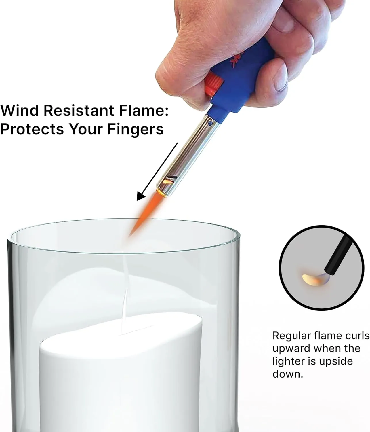 MK Lighter 4PCS Candle Lighters With 1PC Premium Butane Set, Random Colors, Windproof Flame, Ideal for Candle, BBQ, Refillable (Tone-4PC 1Butane)