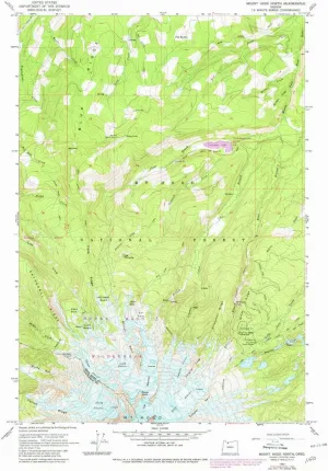 Mount Hood North OR topo map, 1:24000 Scale, 7.5 X 7.5 Minute, Historical, 1962, Updated 1980, 26.9 x 22 in
