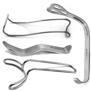 Mouth Opener Metal Cheek & Lip Retractor - Dental Stainless Steel Double-Head (4 PCS) - Professional Dental Minnesota, Sternberg, Vestibulum, and Weider Retractors