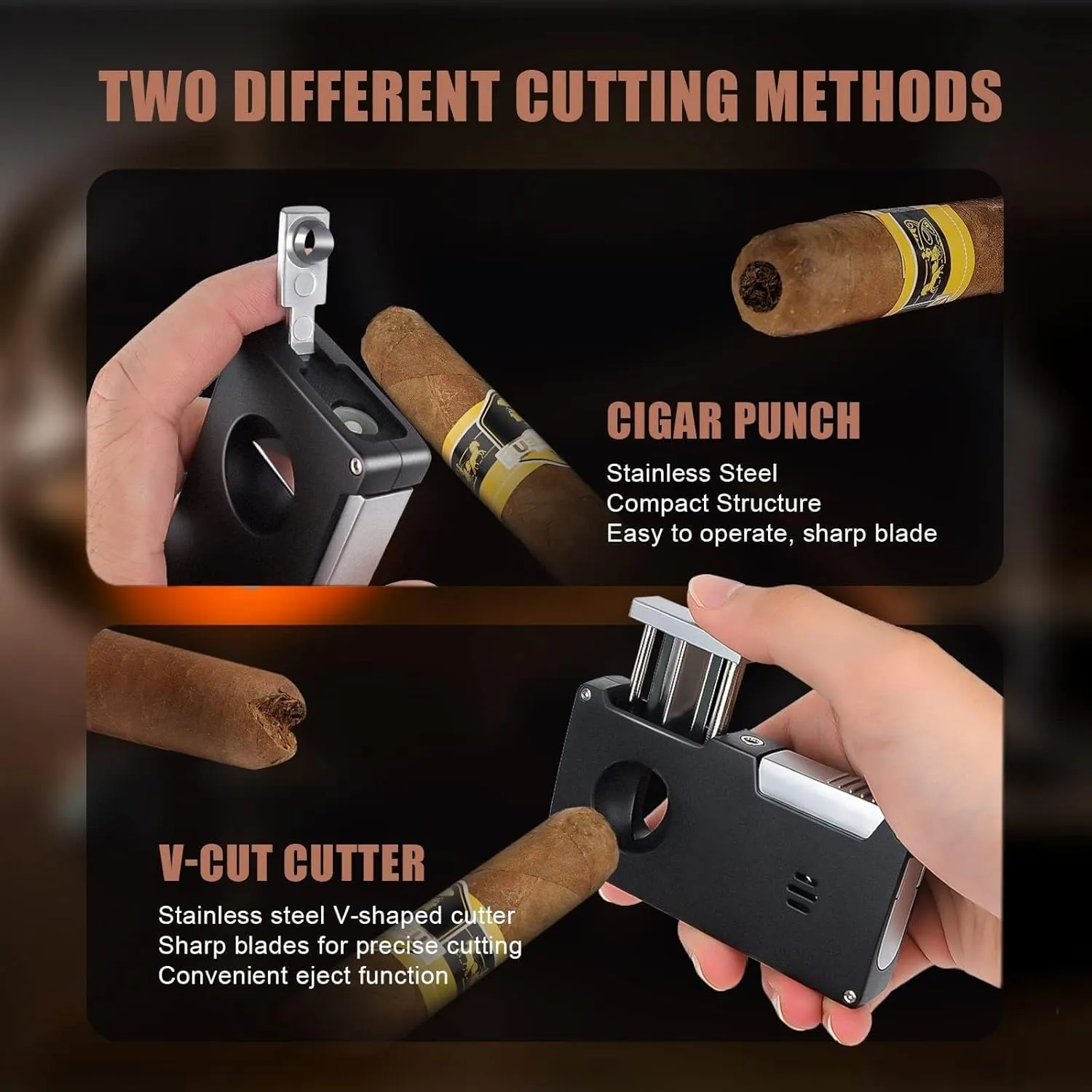 Multi-Function Torch Lighter, Visible Fuel Window, Adjustable Windproof Jet Flame Butane Refillable Jet Flame Lighter (Butane Not Included)(Color:B)