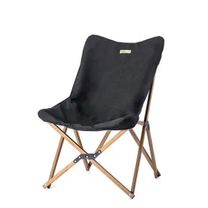 MW01 Wooden Grain Folding Moon Chair