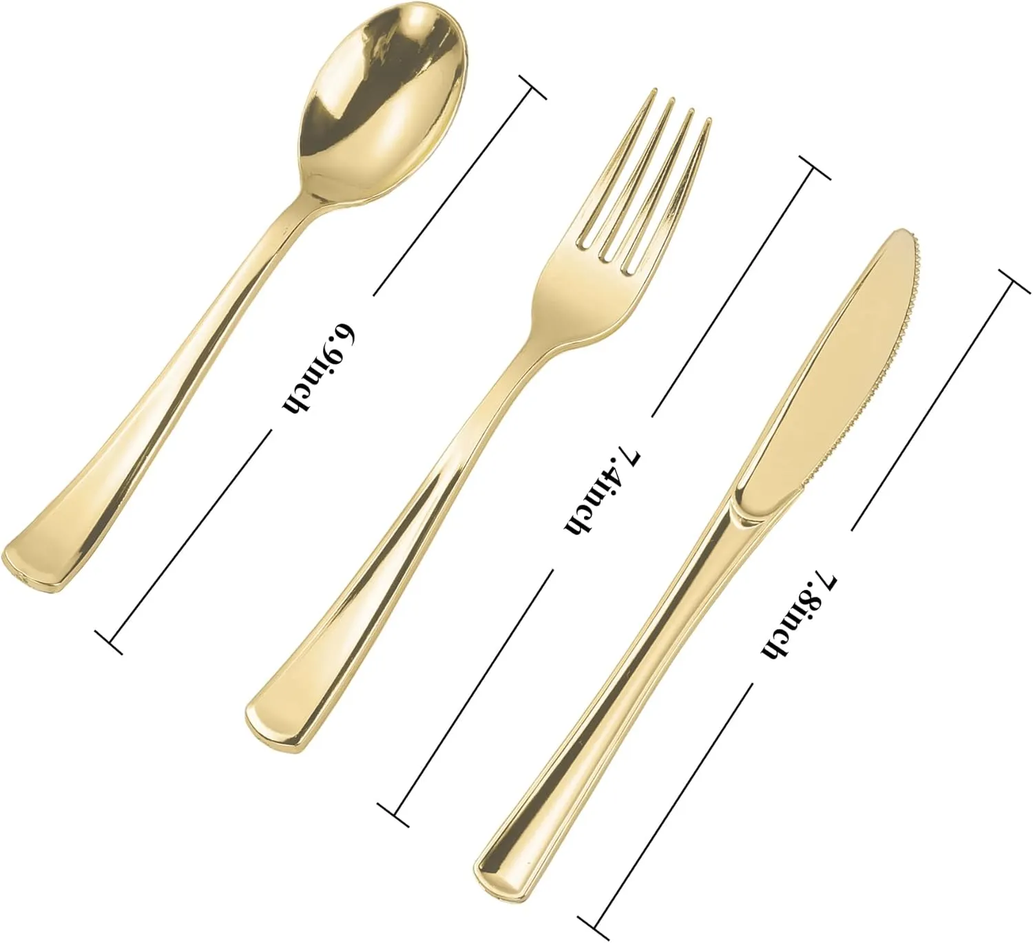 N9R 160pcs Gold Plastic Silverware - Gold Plastic Utensils Set - Tableware Flatware Kit 80 Forks, 40 Spoons, 40 Knives Disposable Cutlery Set for Party, Wedding, Birthday