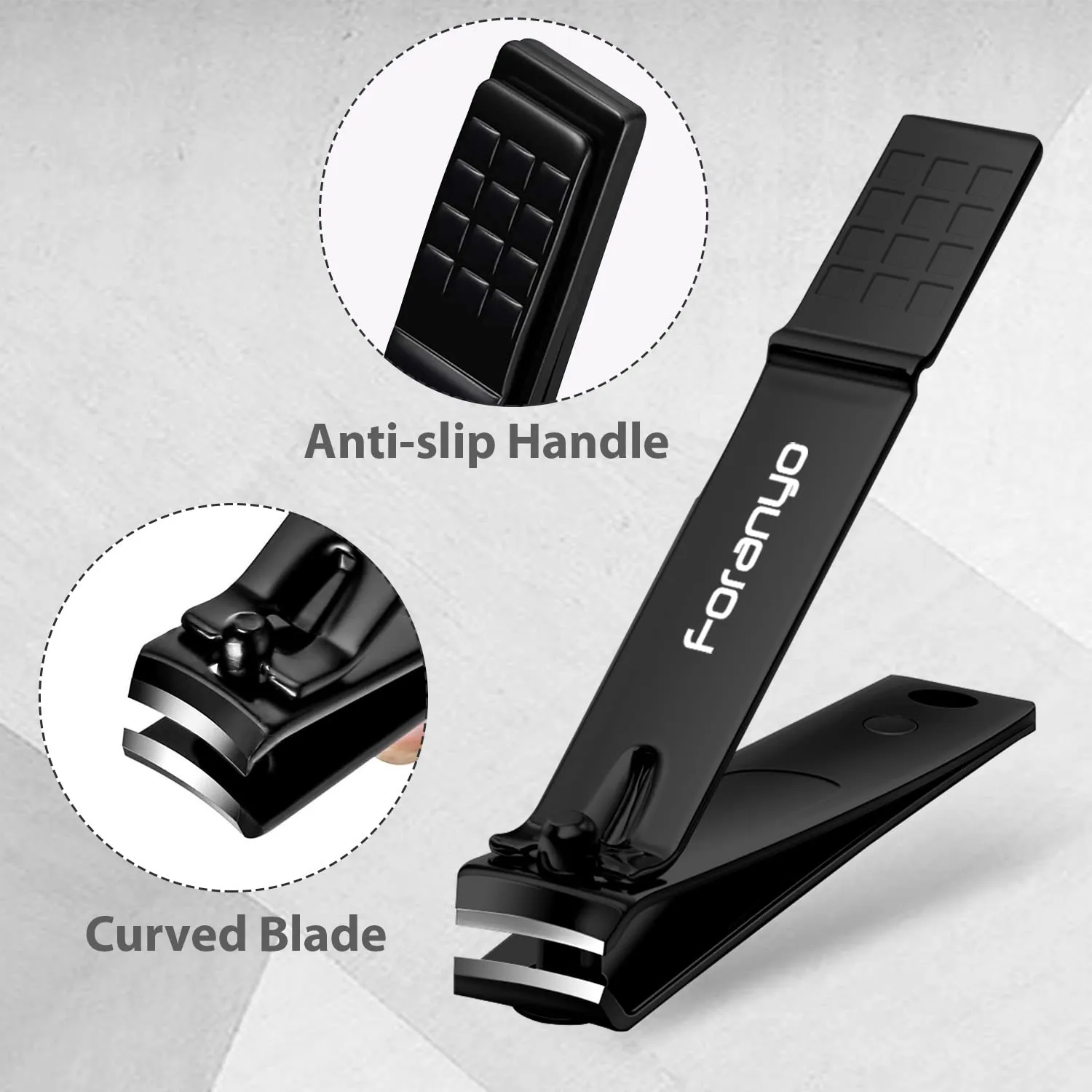Nail Clippers, 5 Pack Toenail Clippers Fingernail Clipper Nail Clippers for Men Women Adult, Nail Cutter Nail Clippers Set for Thick Toenails-[Black]