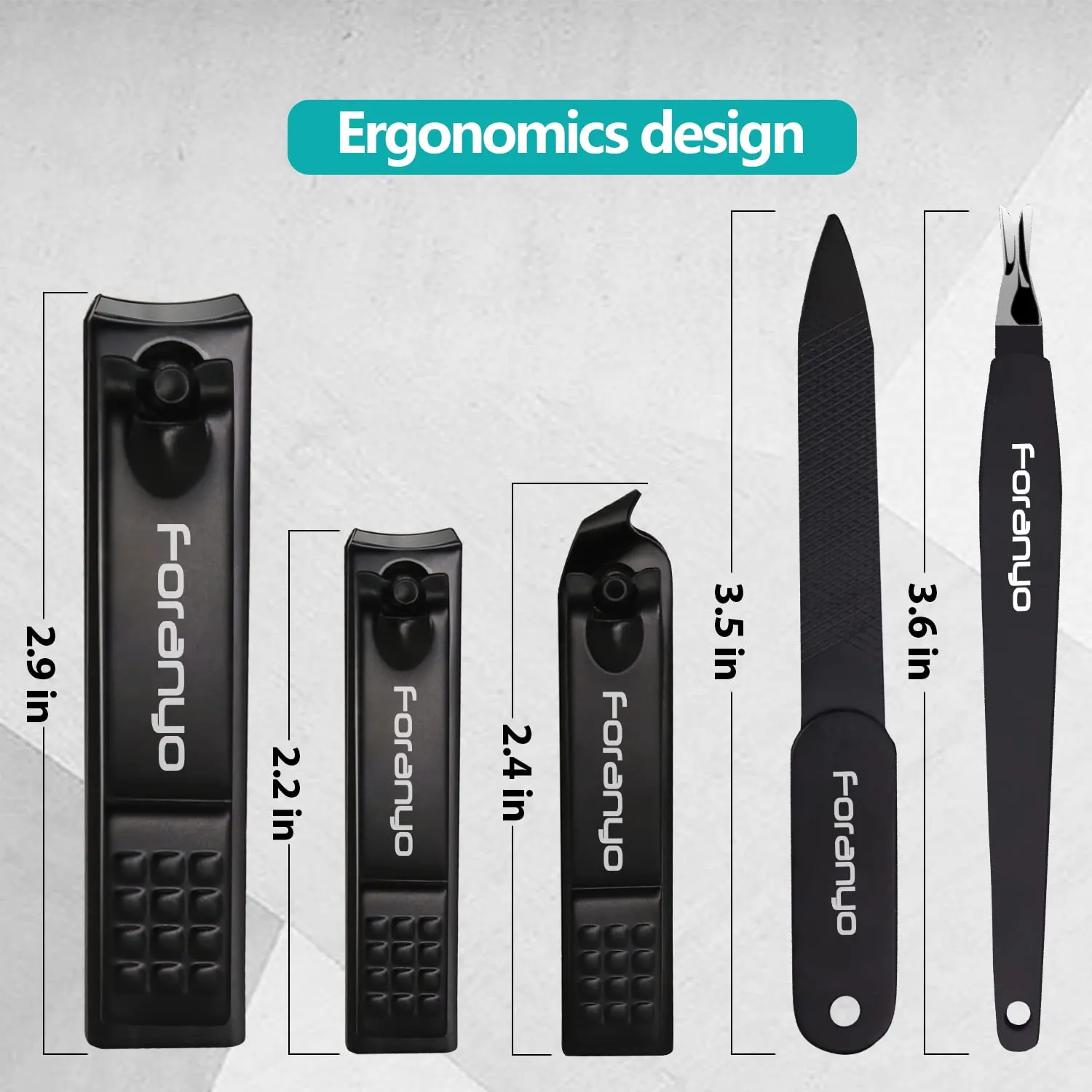 Nail Clippers, 5 Pack Toenail Clippers Fingernail Clipper Nail Clippers for Men Women Adult, Nail Cutter Nail Clippers Set for Thick Toenails-[Black]