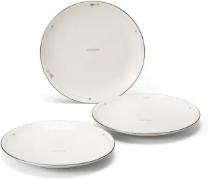 Narumi 41635-33353 Jill Stuart Plate and Plate Set, 6.3 inches (16 cm), Silver, Ribbon Pattern, Stylish, Cute, Set of 3, Made in Japan with Gift Box