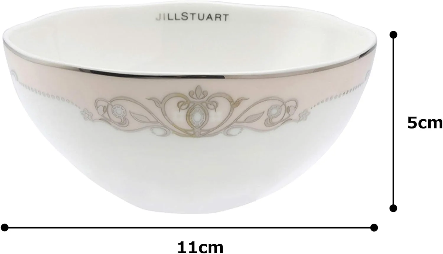 Narumi 51956-21969 Jill Stuart Bowl and Plate Set, 4.3 inches (11 cm), Pink, Stylish, Cute, Wedding Gift, Made in Japan, Gift Box