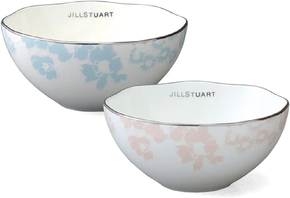 Narumi 97129-21969 Jill Stuart Bowl and Plate Set, Pink and Blue, 4.5 inches (11.5 cm), Set of 2