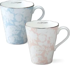 Narumi 97129-21974 Pair Mugs, 10.1 fl oz (300 cc), Stylish, Cute, Set of 2 Patterns, Pink, Blue, Wedding Gift, Gift Box Included