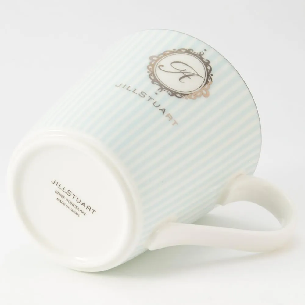 NARUMI(ナルミ) Jill Stuart 51916-2773AZ Mug, 10.8 fl oz (290 cc), Initial (A), Blue, Striped, Stylish, Cute, Wedding Gift, Made in Japan, Comes with Gift Box, Wrapped