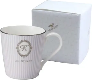 Narumi Jill STUART 51917-2773AZ Initial (K) Mug, 9.8 fl oz (290 cc), Purple, Striped, Stylish, Cute, Wedding Gift, Gift, Made in Japan, Gift Box Included, Wrapped