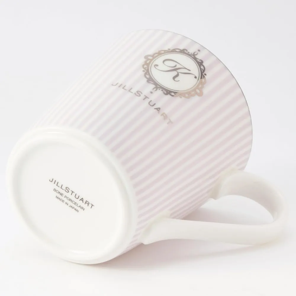 Narumi Jill STUART 51917-2773AZ Initial (K) Mug, 9.8 fl oz (290 cc), Purple, Striped, Stylish, Cute, Wedding Gift, Gift, Made in Japan, Gift Box Included, Wrapped