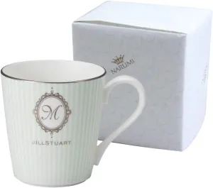 Narumi Jill STUART 51918-2773AZ Mug, Initial M, 9.8 fl oz (290 cc), Green, Striped, Stylish, Cute, Wedding Gift, Gift, Made in Japan, Gift Box Included, Wrapped