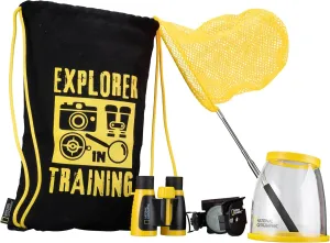 NATIONAL GEOGRAPHIC Exploration Set for Children: Adventure Set with Binoculars, Compass, Net and Magnifying Glass & Bag - Adventure in Nature!