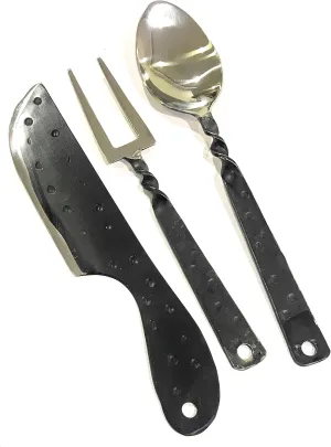 Nauticalmart Hand Forged Medieval Cutlery Set in Leather Pouch, Ideal for Re-enactment