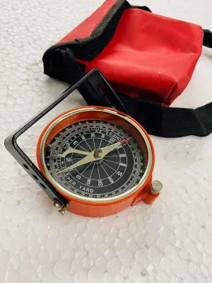 Navigation Compass with Carrying Case, Orange and Black, Professional Grade