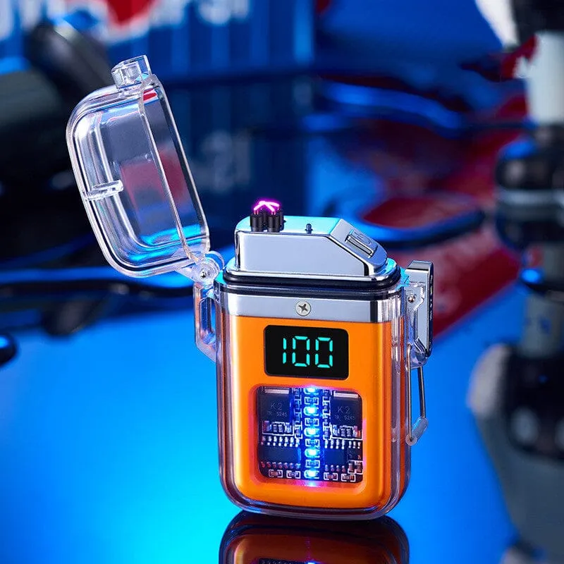 New Pulse Plasma Double Arc Lighter Type-C Rechargeable Transparent Shell