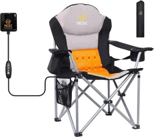 Nice C Heated Camping Chair with Power Bank   Square Table for Grill