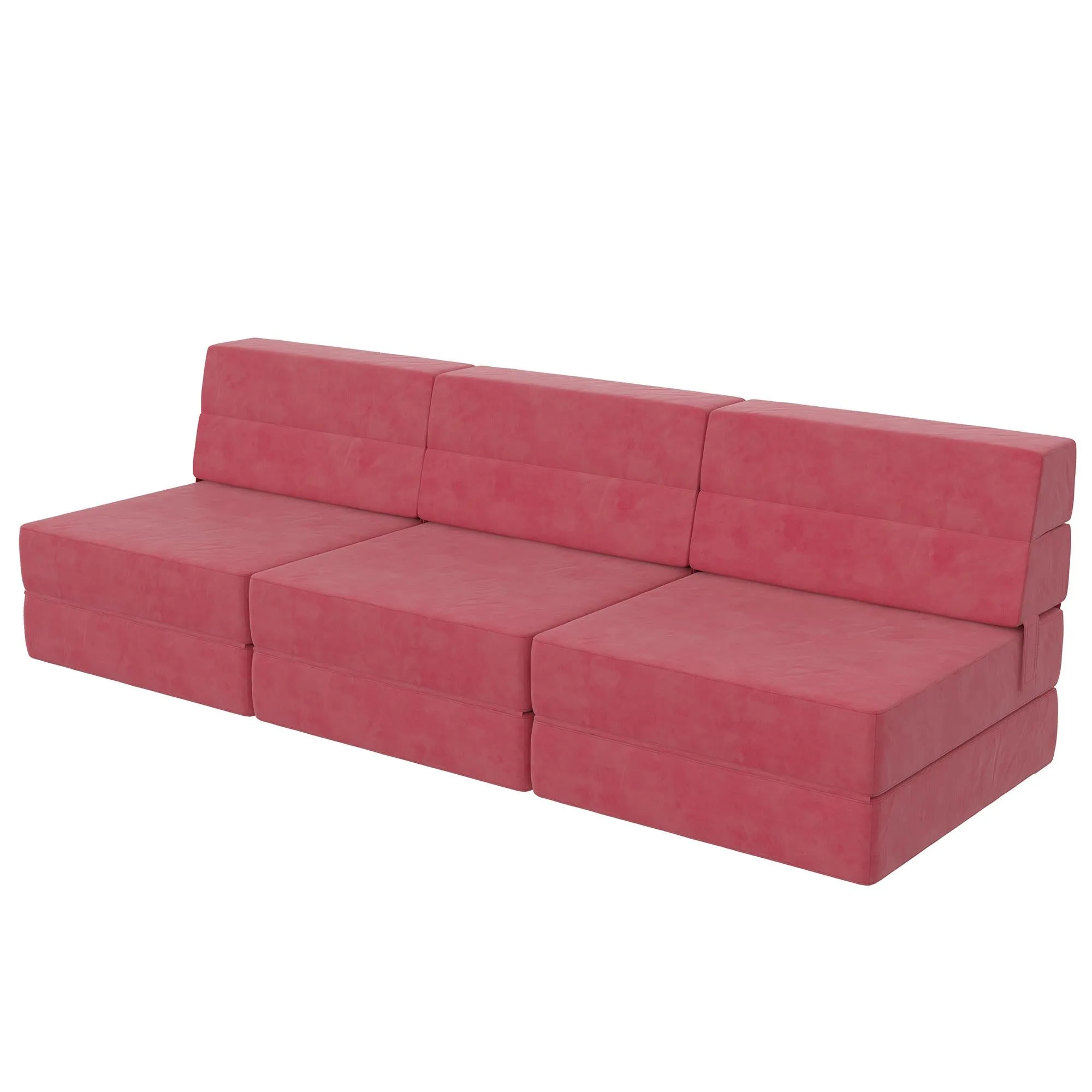 Novogratz The Flower Microfiber Modular Chair & Lounger - Pink|Fauteuil modulaire et chaise longue The Flower de Novogratz en microfibre - rose