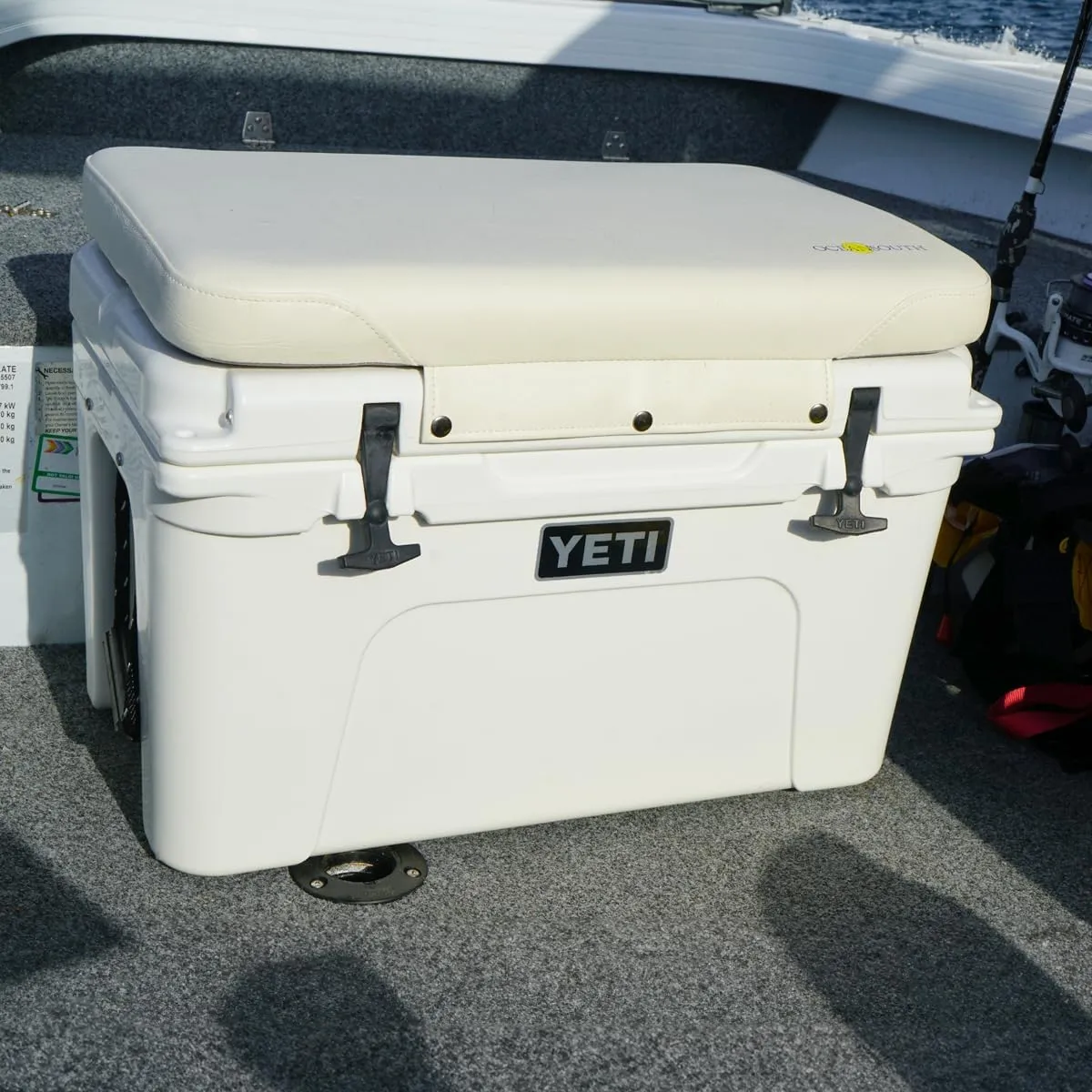 Oceansouth Seat Cushions for Yeti Coolers (Press Stud Fittings) (Gray, YETI 65) Camping yeti seat Cushion Handle Beach Chair ice Box chests and Coolers Foam Cooler Boat Seats