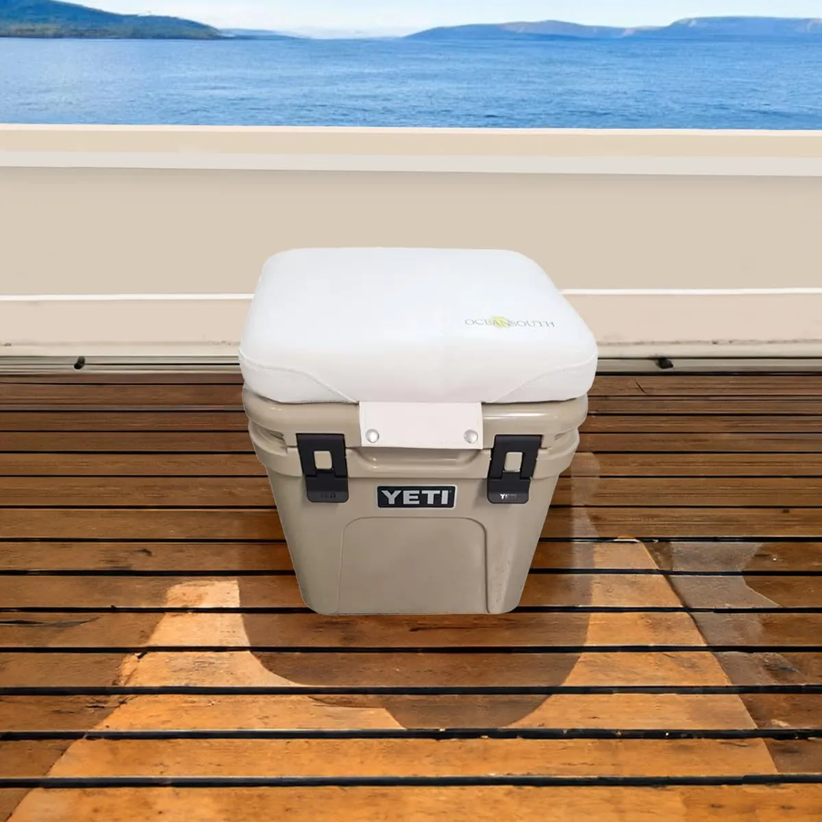 Oceansouth Seat Cushions for Yeti Coolers (Press Stud Fittings) (Gray, YETI 65) Camping yeti seat Cushion Handle Beach Chair ice Box chests and Coolers Foam Cooler Boat Seats