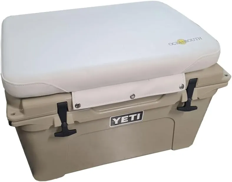 Oceansouth Seat Cushions for Yeti Coolers (Press Stud Fittings) (Gray, YETI 65) Camping yeti seat Cushion Handle Beach Chair ice Box chests and Coolers Foam Cooler Boat Seats