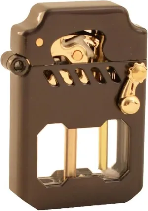 Old-fashioned metal kerosene lighter, inflatable kerosene lighter, rocker link transmission gear ignition lighter, with fuel observation window, suitable for wilderness, travel, camping (fuel not incl