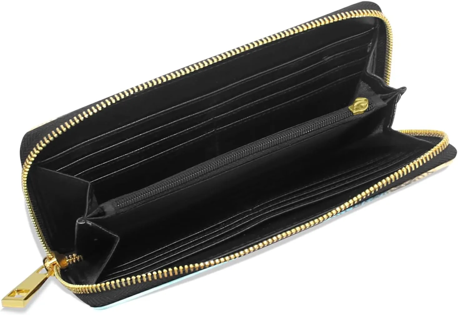 Old Retro Compass on Old Map Travel Geography Navigation Leather Long Wallet Organizer with Zipper Purse Clutch Bag for Women Men