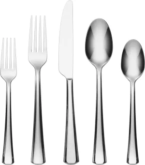 Oneida Bleeker Piece Everyday Flatware Set, 20 Count, Metallic