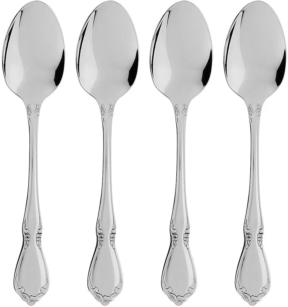 Oneida Chateau Fine Flatware Teaspoons, Set of 4, 18/10 Stainless Steel