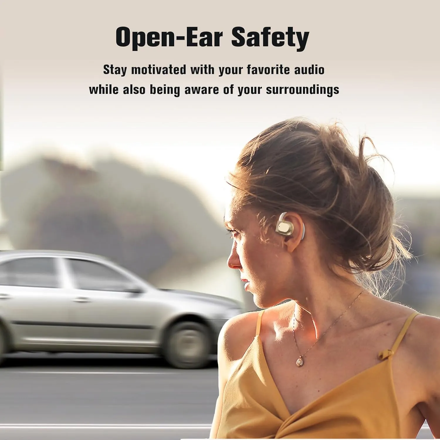 Open Ear Out of Ear Headphones Outside Ear Wireless Ows Hanging Earphones 5.4 Bluetooth Earless Headphones Bone Air Conduction Earbuds Open Ear Hanging Bluetooth Headset Over The Ear Open Ear Buds