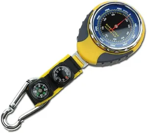 Orienteering Compass,Multifunctional Outdoor Barometer, 4-in-1 Compass Altimeter Barometer Compass Thermometer for Carabiner Camping Hiking