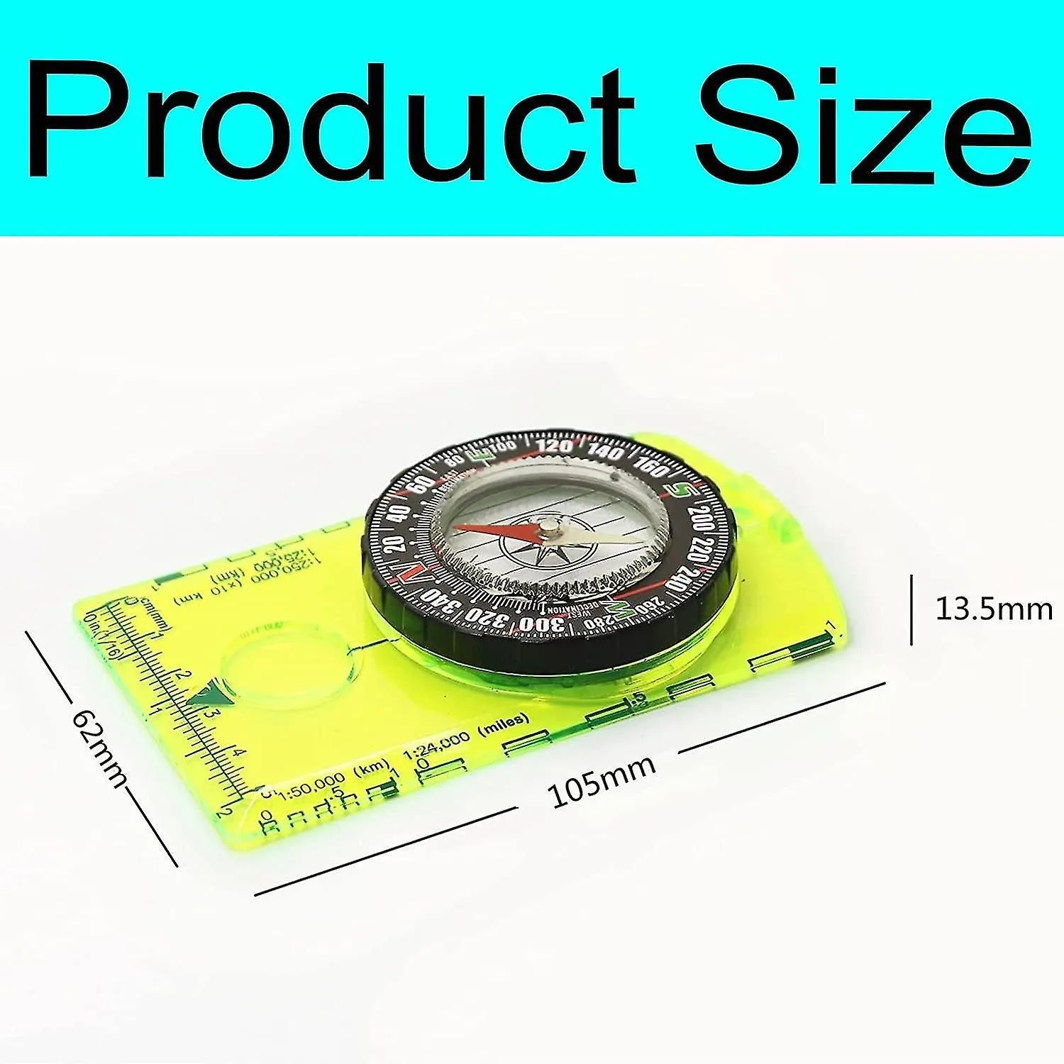 Orienteering Green Acrylic Compass For Navigation And Hiking