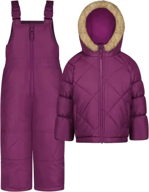 Osh Kosh Girls' Ski Jacket and Snowbib Snowsuit Outfit Set