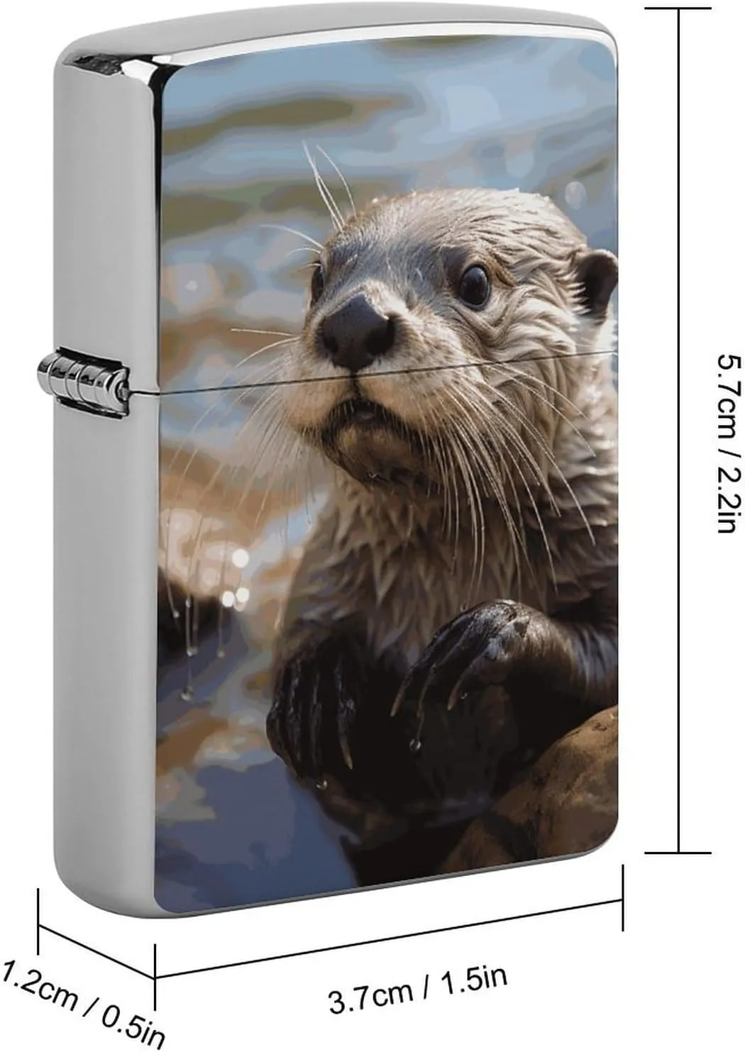 Otter Playing in The Water Lighter Case Waterproof Lighter Sleeve Lighters Protective Cover with Graffiti Design