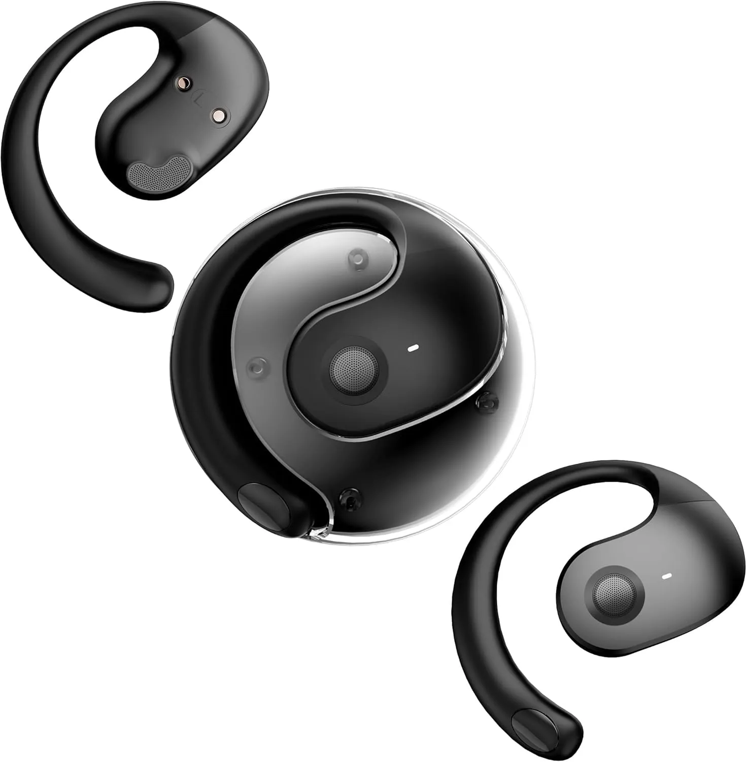 Out of Ear Open Ear Headphones Outside The Ear Wireless Ear Hanging Bluetooth Headset Ows Over The Ear Open Ear Buds Earbuds Outside The Ear Headphones Bone Air Conduction Earbuds Black