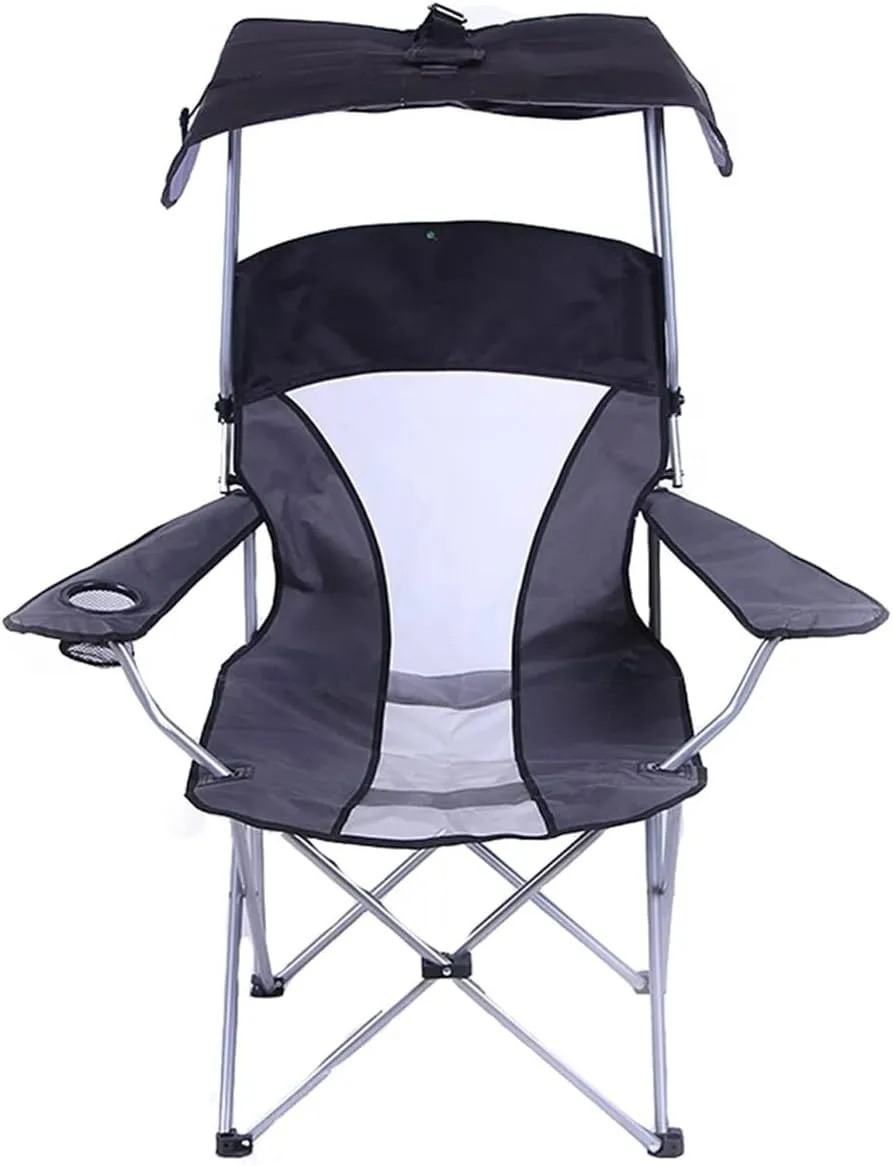 Outdoor Chair Folding Camping Chair Portable Wild Fishing Chair Mesh Folding Mesh Canopy Shade Chair Sunshade Seat with Armrest for Sunbathing On The Beach Camping Chair Foldable Chair