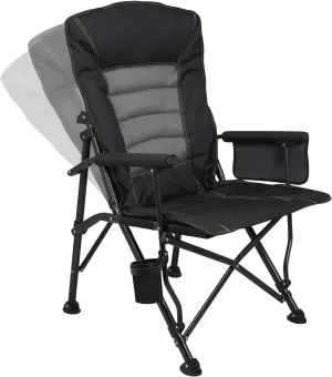 Outdoor Folding Camping Chair Heavy Duty Movable High Back Collapsible Padded Chair with Storage Bag for Outside Camping Activities, Black