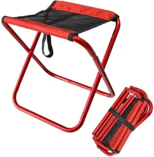 Outdoor Folding Chairs, Lightweight Fishing Lure, Camping Barbecue, Sketch Alignment, Breathable Mesh Folding Stool with Bag