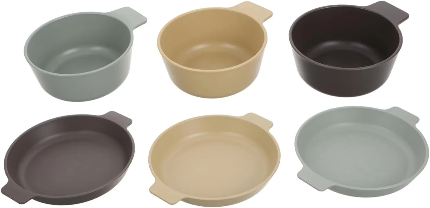 Outdoor Picnic Essential Unbreakable Reusable Dinnerware Set Dinnerware Portable Bowl Plate Set Blue Dinnerware Set Green Dishwasher Safe