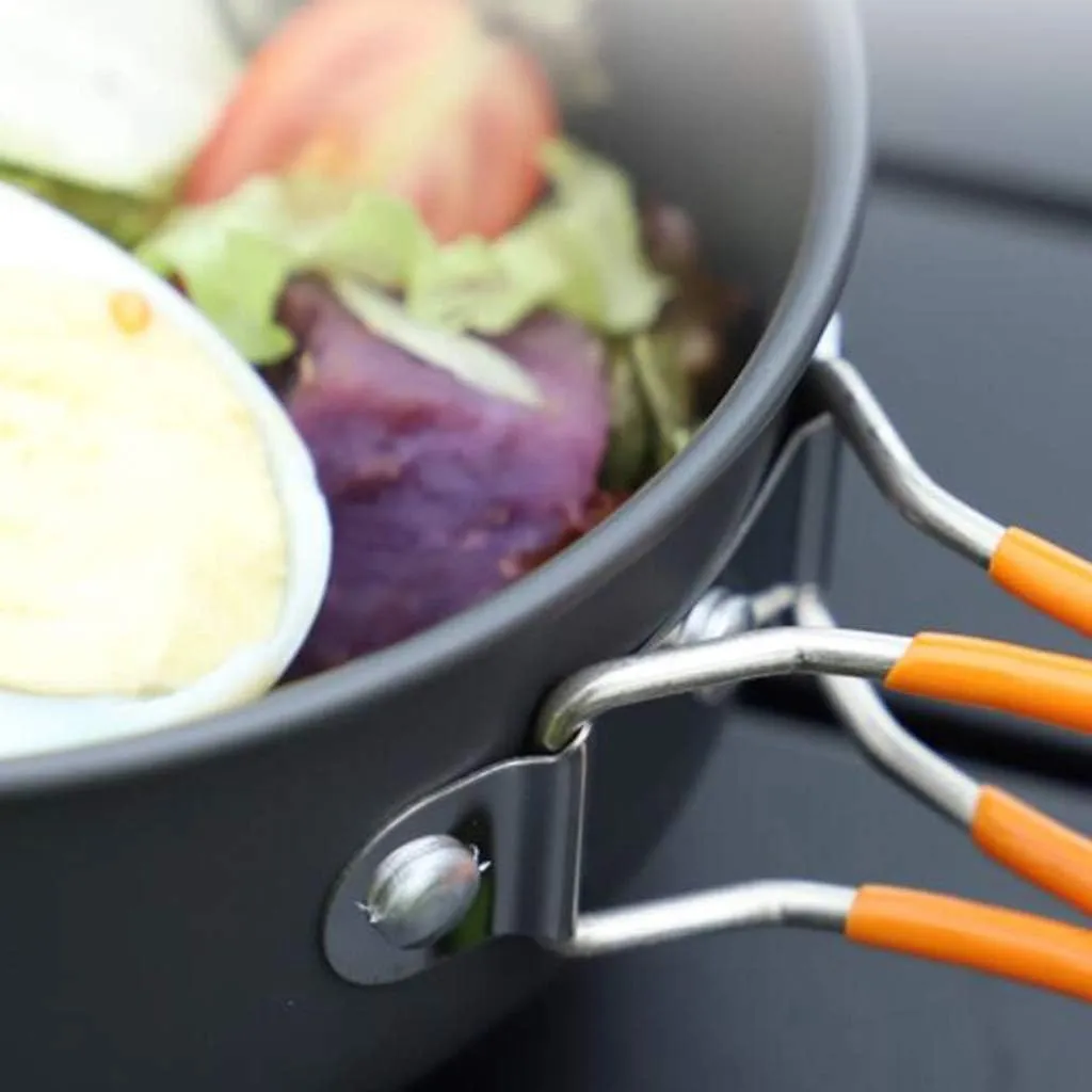 Outdoor Portable Lightweight Folding Tableware Set Travel Picnic Tableware Pots Camping Self-Driving Travel Supplies Pots & Pans