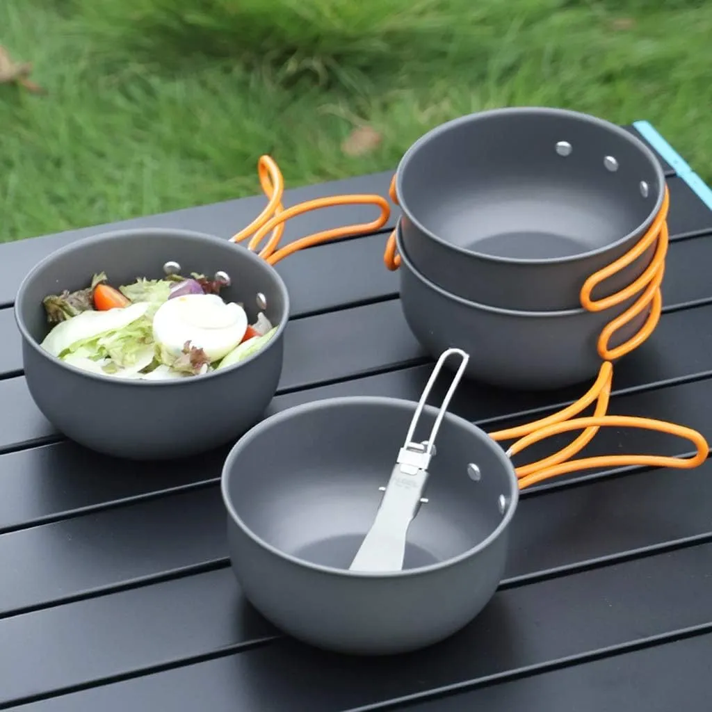 Outdoor Portable Lightweight Folding Tableware Set Travel Picnic Tableware Pots Camping Self-Driving Travel Supplies Pots & Pans